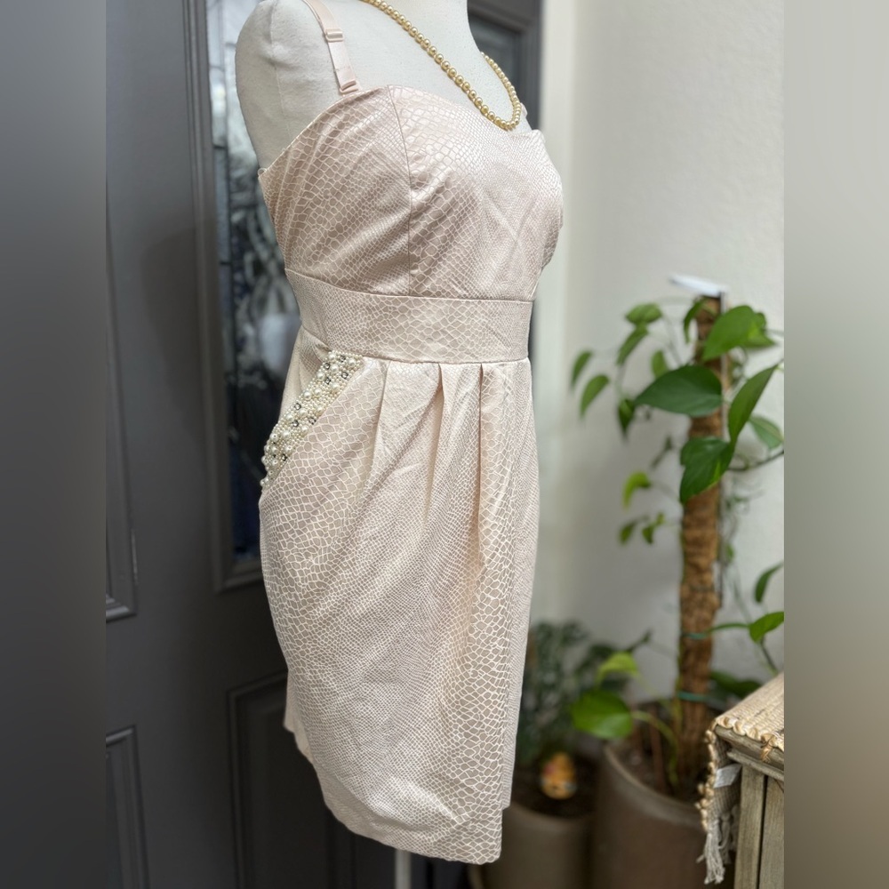 Torrid Blush Slight Shimmer Snake Print Embellished Pockets Mini Dress | Size 22 - Picture 4 of 12